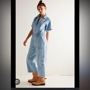We The Free on the Run Cropped Coverall Small Free People Jumpsuit
